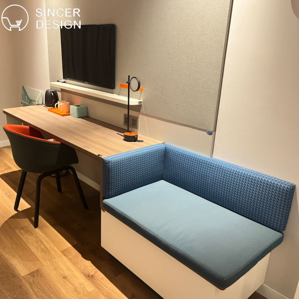 2023 All About Interior Design Guestroom MDF Melamine Wooden Furniture Wood Hotel Star Project Bedroom Set