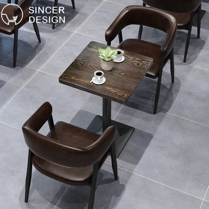 Customization High Quality PU Leather& Fire Board Desktop Dining Table Set/Dining Table and Chair