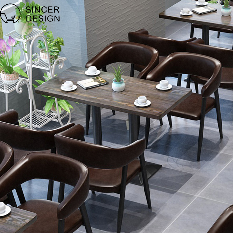 Customization High Quality PU Leather& Fire Board Desktop Dining Table Set/Dining Table and Chair