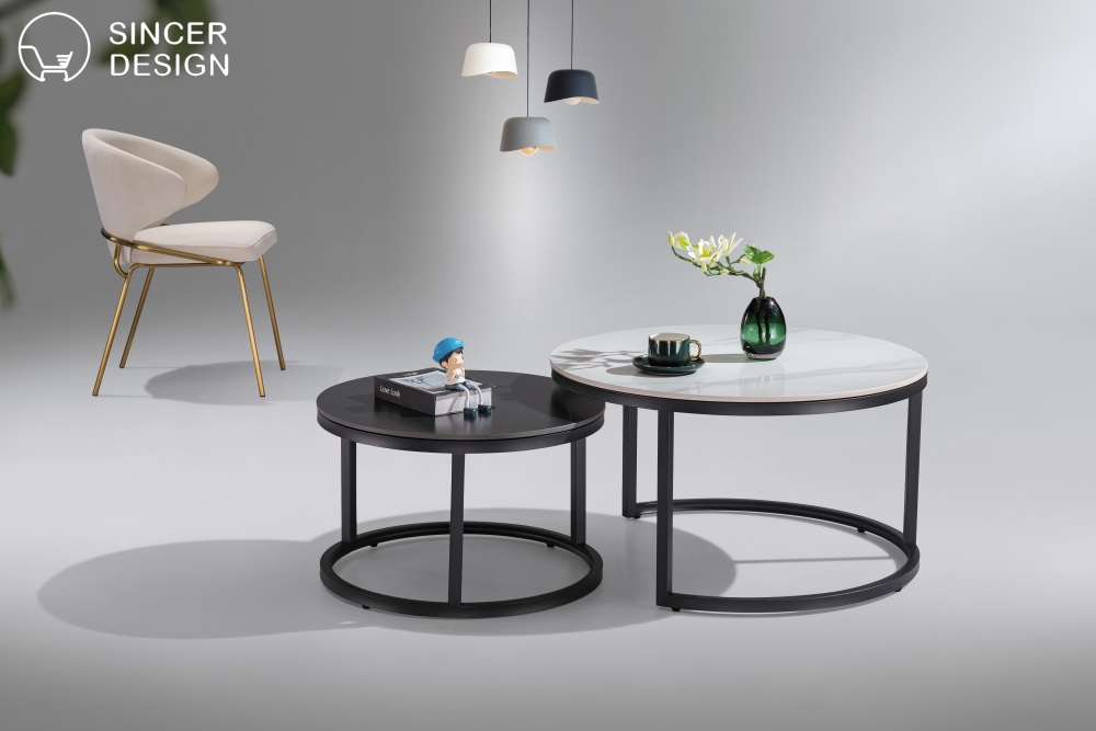 Modern Home Furniture 10 pcs Package Including Living Room Sofa Coffee Table Dining Room Table and Bedroom Bed Bedside Table Mattress
