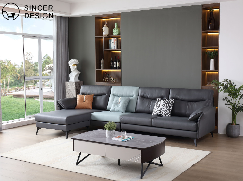 Modern Home Furniture 10 pcs Package Including Living Room Sofa Coffee Table Dining Room Table and Bedroom Bed Bedside Table Mattress
