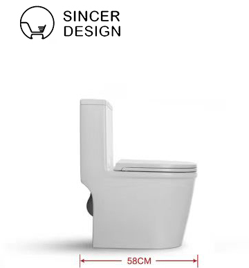 Modern China Water Closet Double Hole Eddy One Piece Toilet Bowl Bathroom WC Toilets