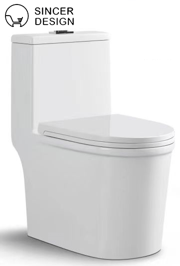 Modern China Water Closet Double Hole Eddy One Piece Toilet Bowl Bathroom WC Toilets