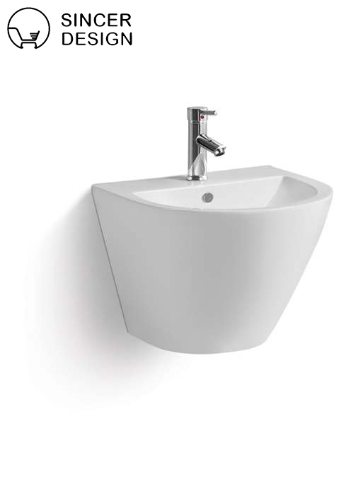Customized Wall-hung Bathroom Cabinet Vanity Basin White Ceramic Wash Basin