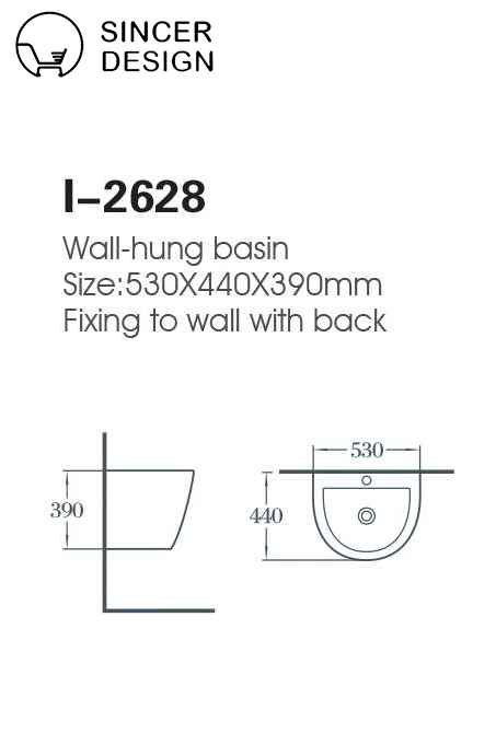 Customized Wall-hung Bathroom Cabinet Vanity Basin White Ceramic Wash Basin