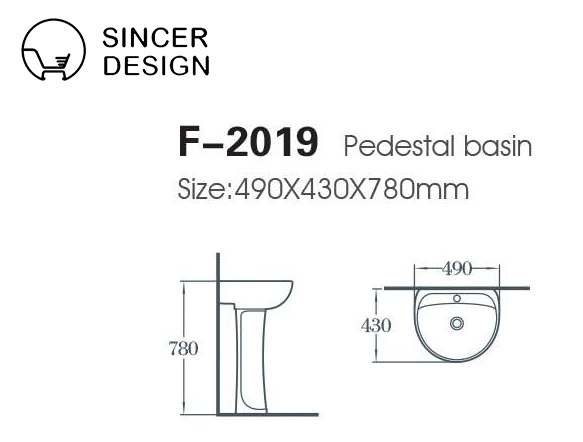 WC Basin Sink Factory Bathroom Sanitary Ware Art Basin Rectangular White Color Over Counter Wash Basin