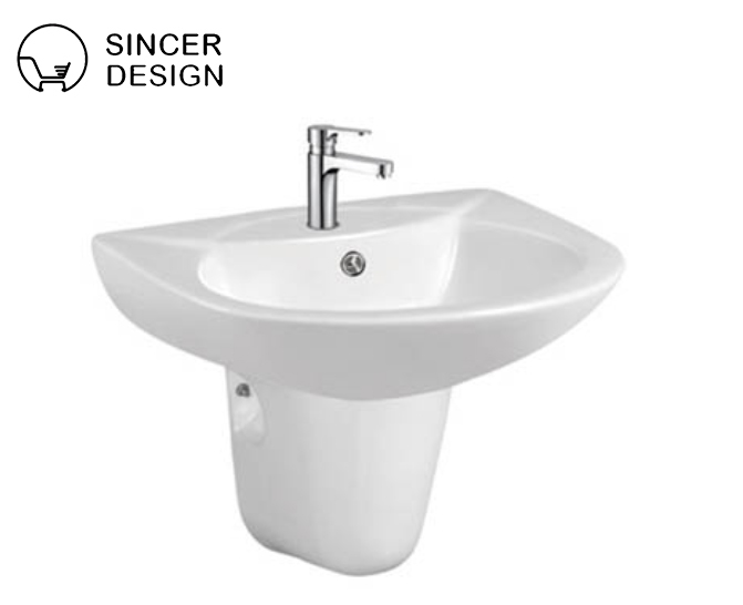 Modern bathroom pedestal basins face white ceramic hand wash pedestal wash basin designs