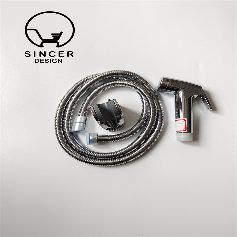 Toilet Bidet Sprayer Shaft Handheld Bathroom ABS Washing Shattaf Head With Hose And Holder