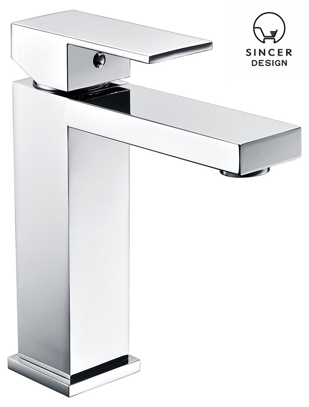 Washbasin Solid Brass Finish Single Lever Mixer Single Handle Metered Single Hole Graphic Design ceramic Basin Faucet