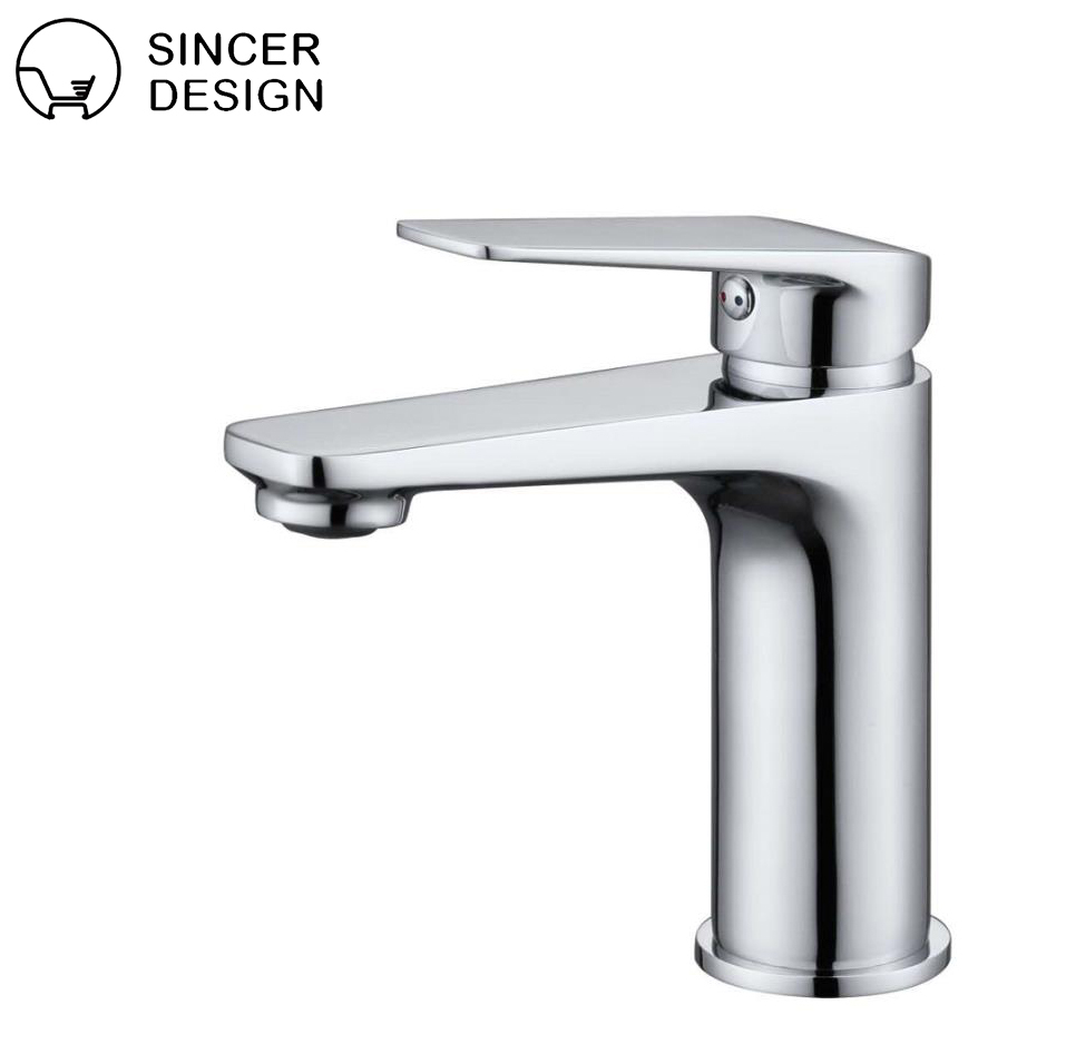 Stainless Steel Cold and Hot Water Faucet, European Style Black/Silver Countertop Basin Faucet, Bathroom Basin Faucet