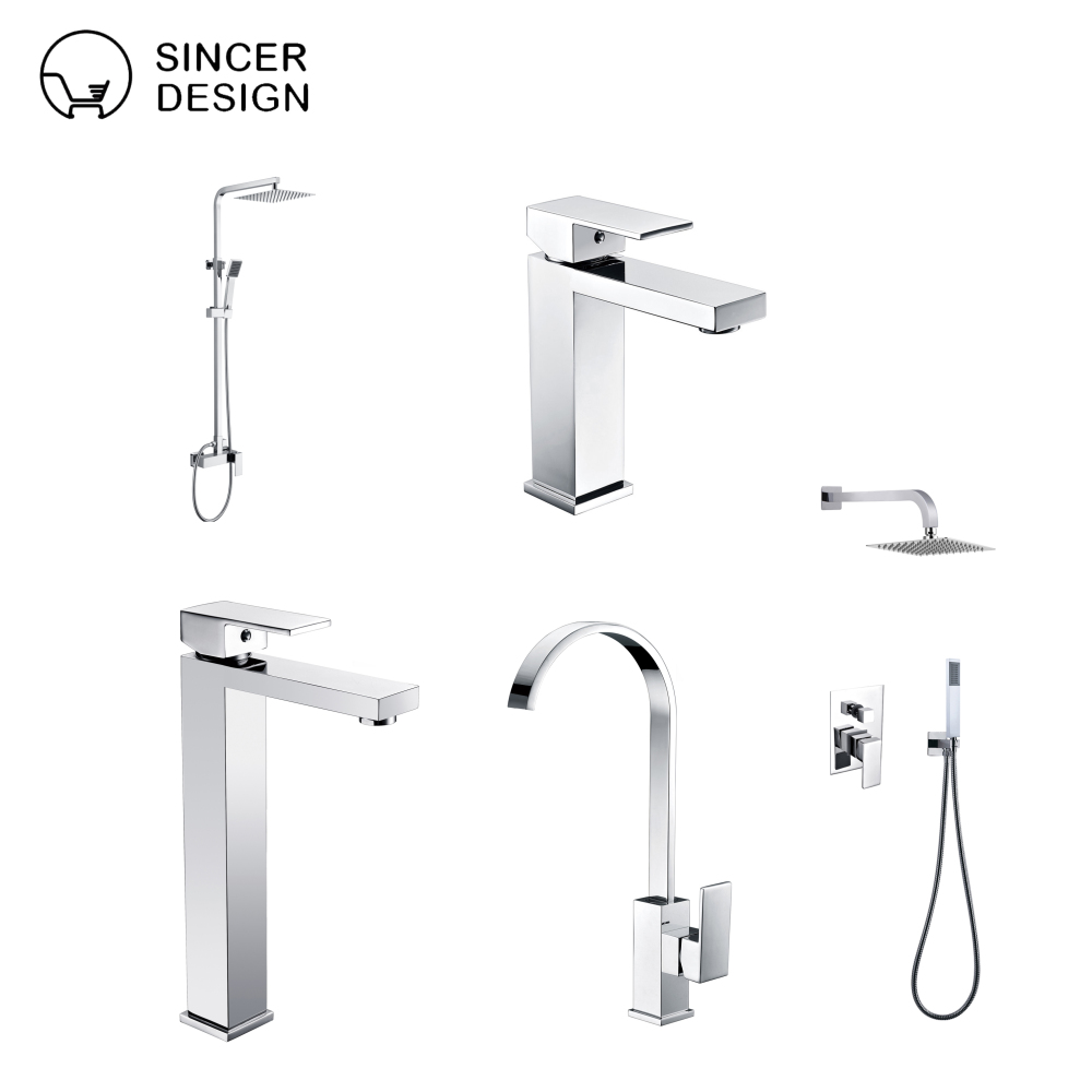 Washbasin Solid Brass Finish Single Lever Mixer Single Handle Metered Single Hole Graphic Design ceramic Basin Faucet