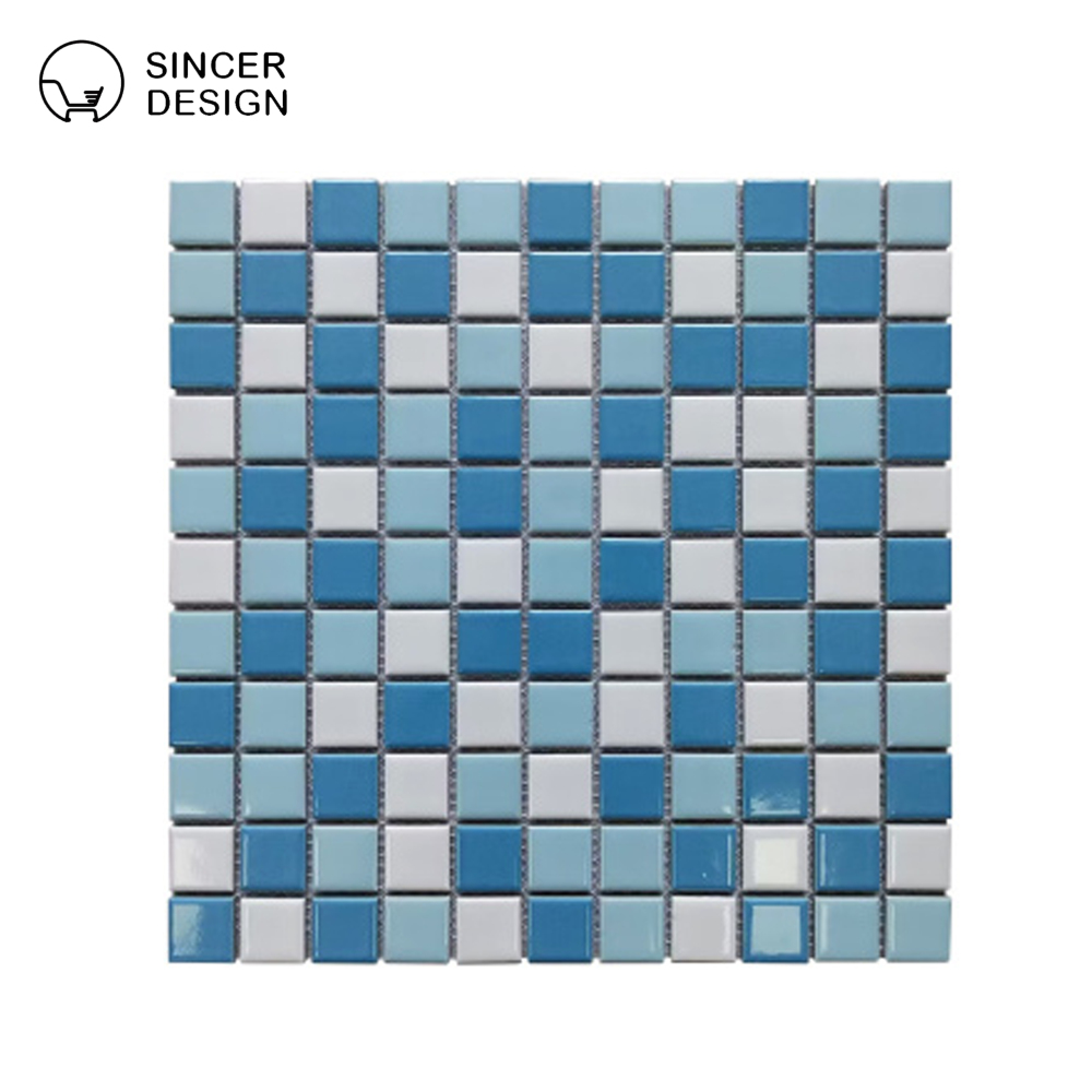 Outdoors light blue fluorescent luminous Glass mosaic swimming pool tiles luminous pool mosaic