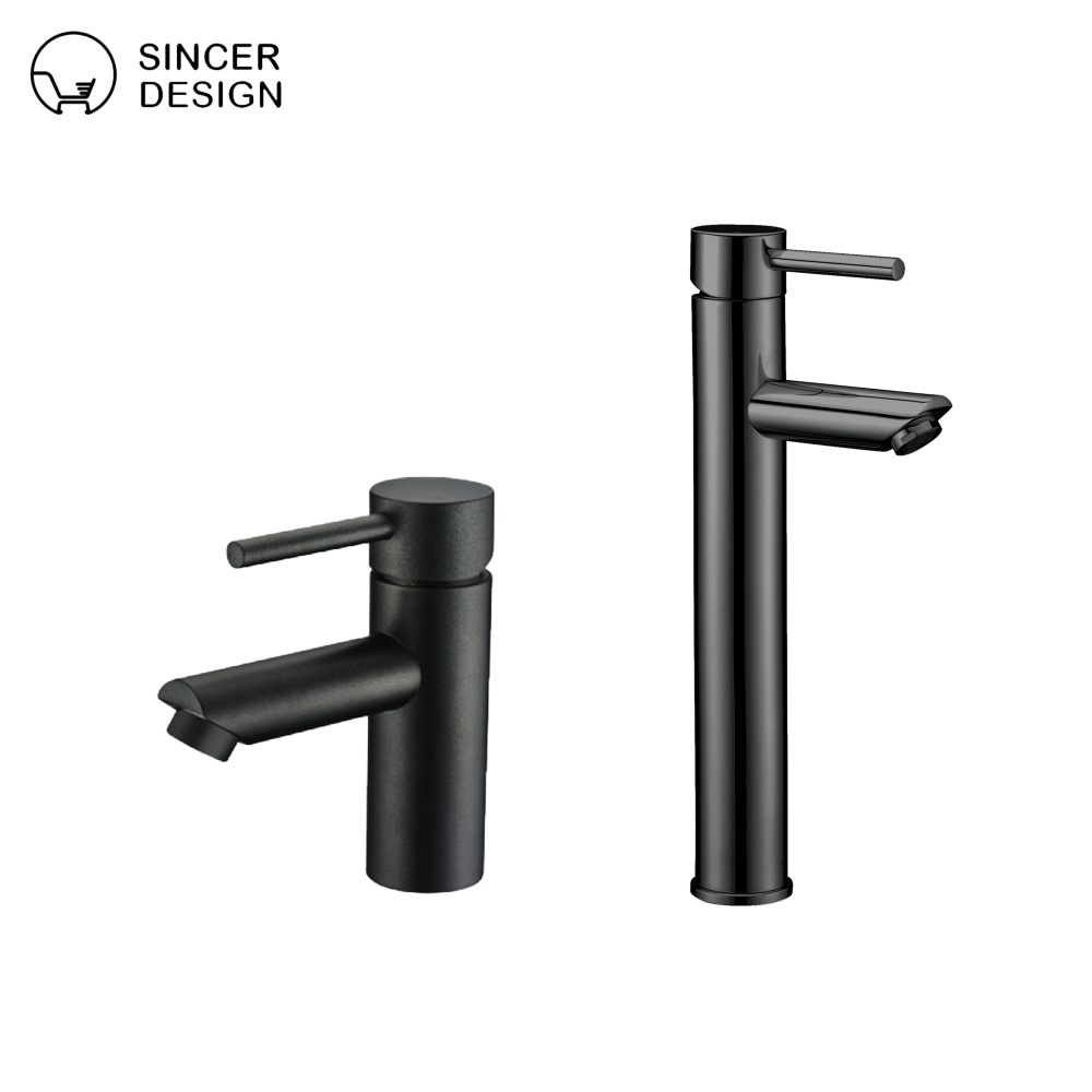 Stainless Steel Bathroom Sink with Hot and Cold Water Faucet, Basin, Hand Wash Basin, Black Washstand and Face Basin