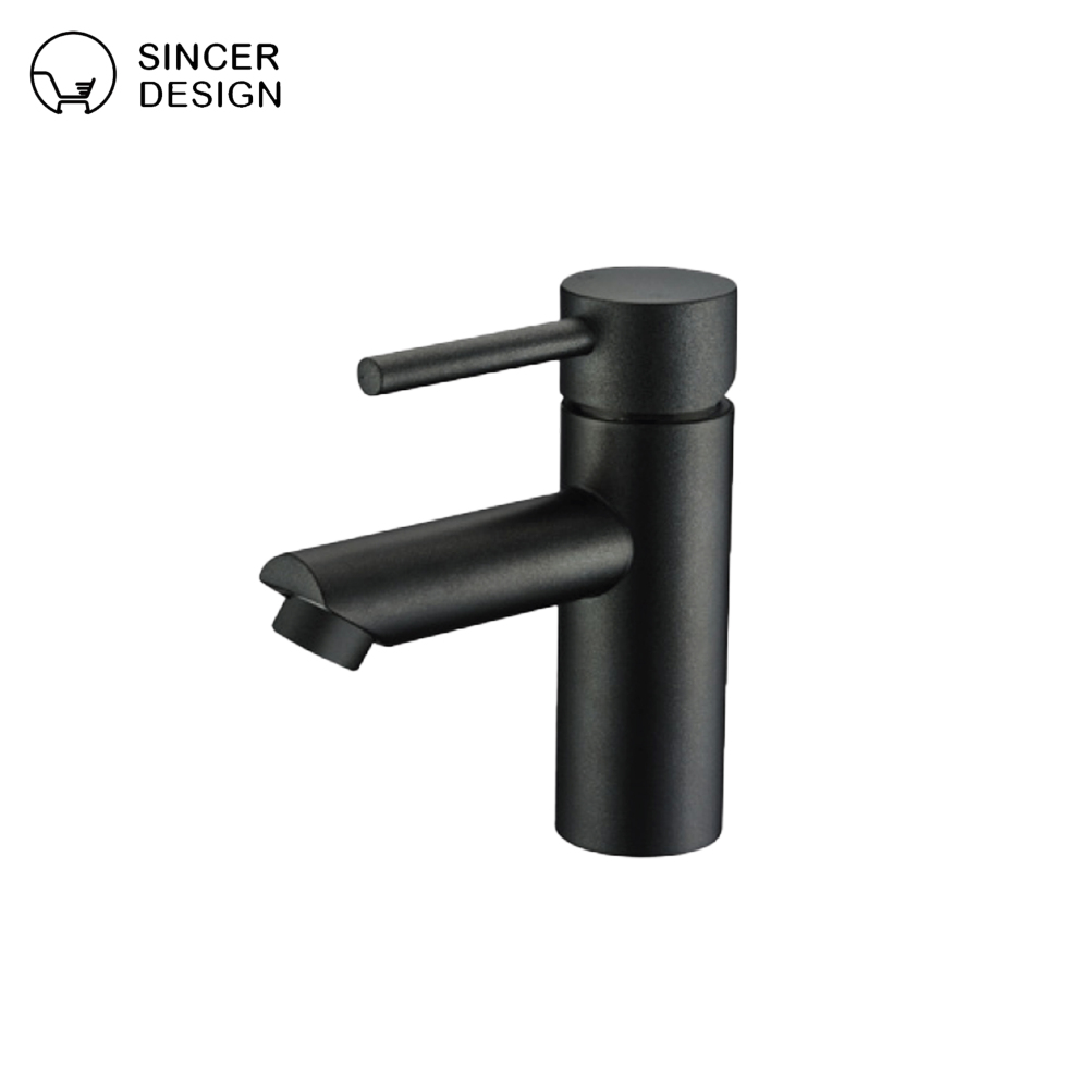 Stainless Steel Bathroom Sink with Hot and Cold Water Faucet, Basin, Hand Wash Basin, Black Washstand and Face Basin