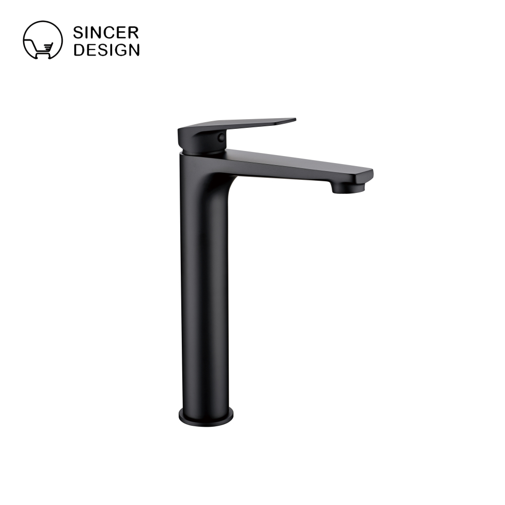 Stainless Steel Gun Gray Bathroom Wash Basin Hot and Cold Flat Single-hole Basin Countertop Hand Wash Faucet