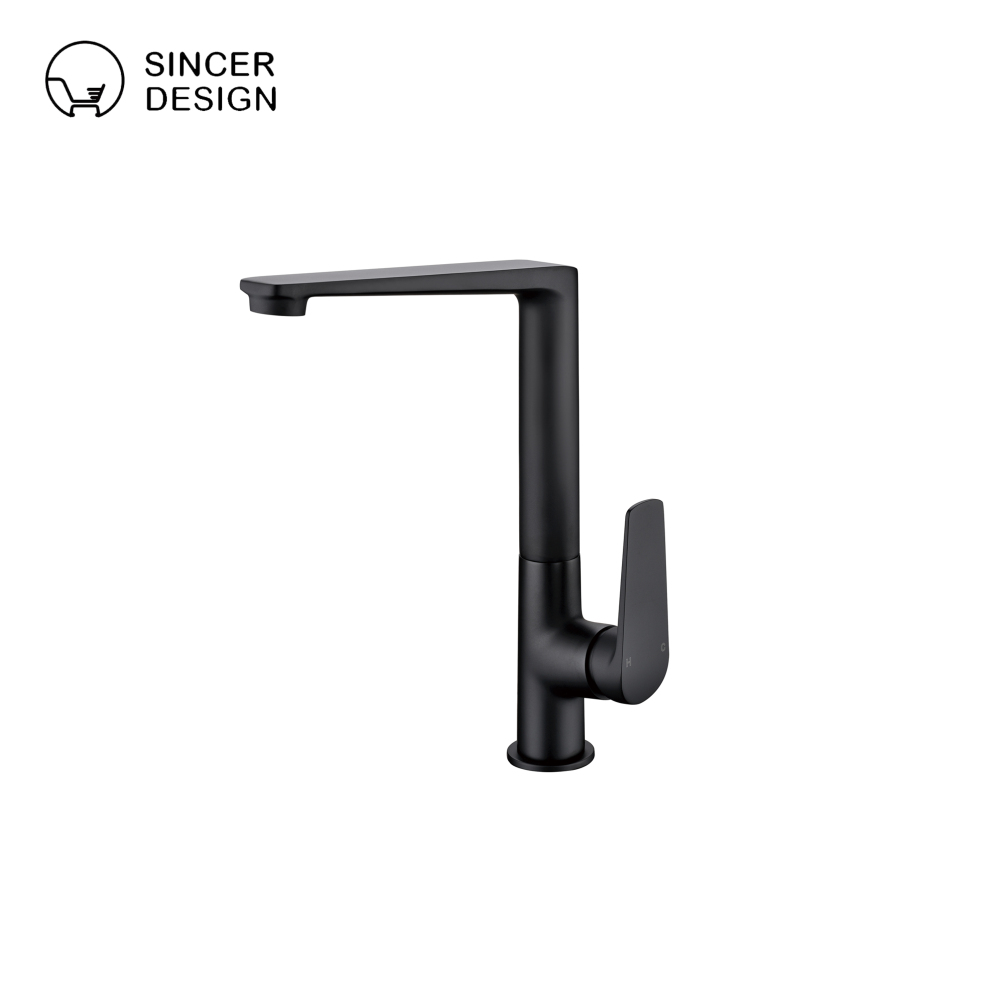 Stainless Steel Gun Gray Bathroom Wash Basin Hot and Cold Flat Single-hole Basin Countertop Hand Wash Faucet