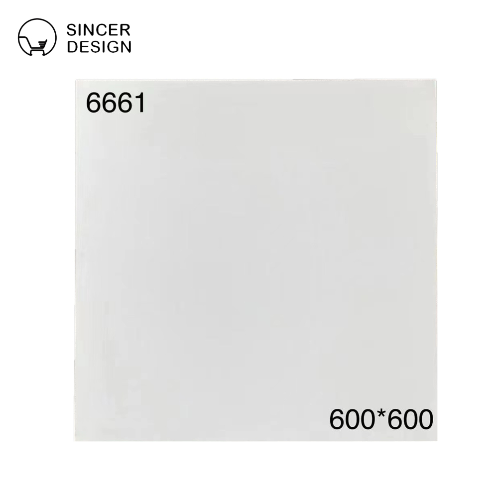 Glossy Pure White Porcelain Tiles 600x600 for Living Room Kitchen Bathroom Wall Tiles and Floor Tiles