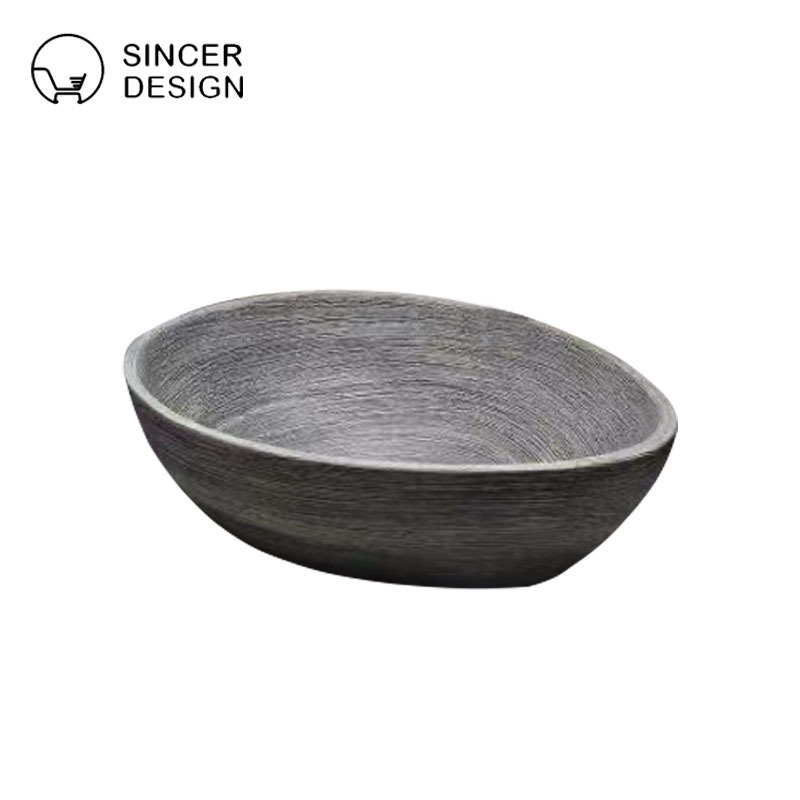 Countertop Basin with Splash Guard, Single Basin Ceramic Artistic Retro Hand Wash Basin for Household Bathroom Face Washing Sink