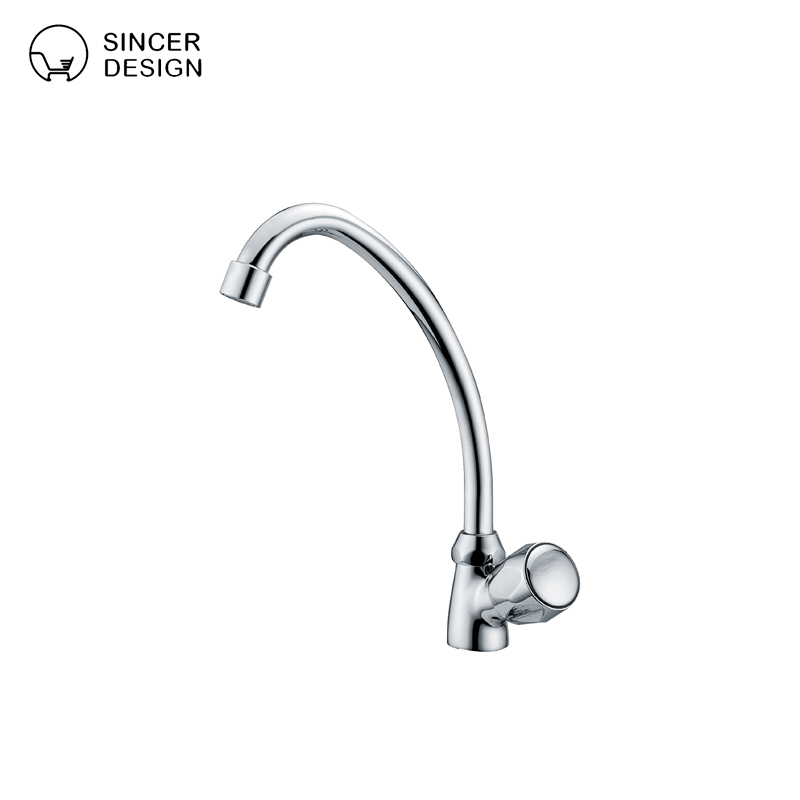 Copper Wall-Mounted Press-Type Faucet for Public Places Hand-Press Button Type Single Cold Delay Faucet for Basin