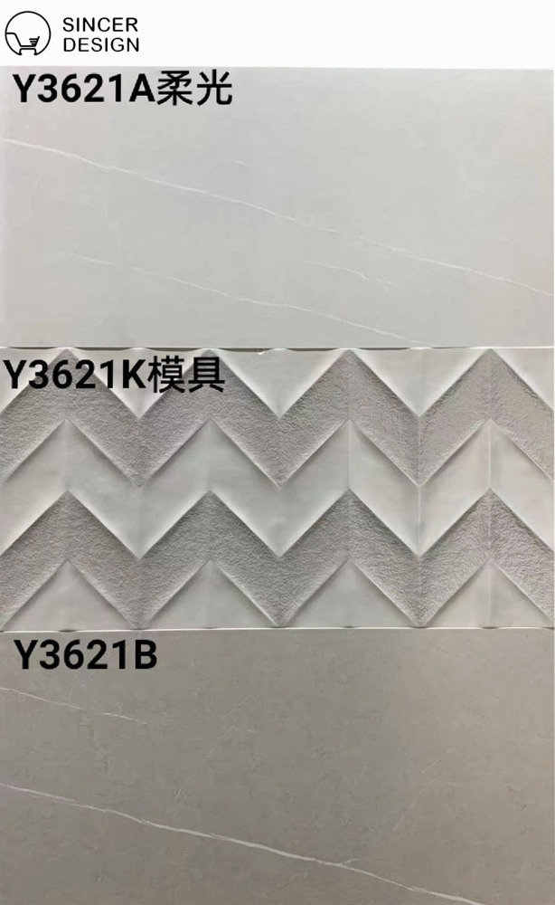 Grey and White Fishbone Pattern Wall Tile 300X600 for Nordic Style Bathroom, Kitchen, Sink, and Restaurant Wall Decoration