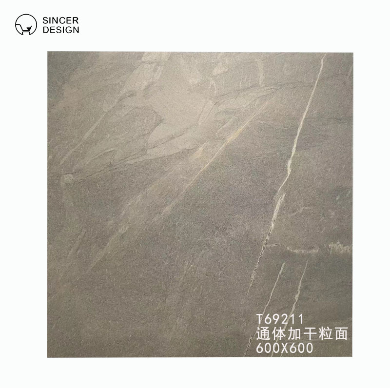 Elegant Anti Slip Rustic Tile Dark Grey Matte Finish 600*600mm Floor Tiles For Garden