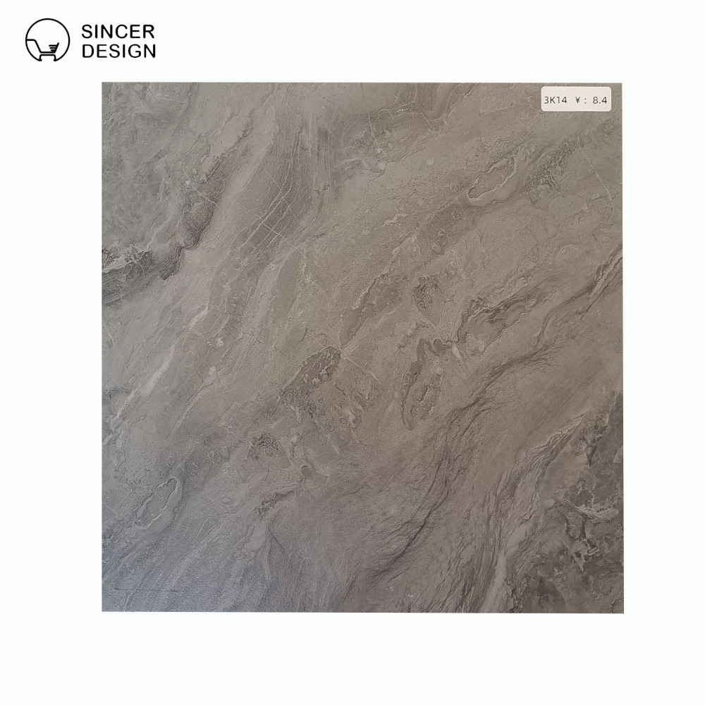 Grey Luxury Marble-Look 300x300 Porcelain Tile with Continuous Veins for Minimalist Living Room Wall
