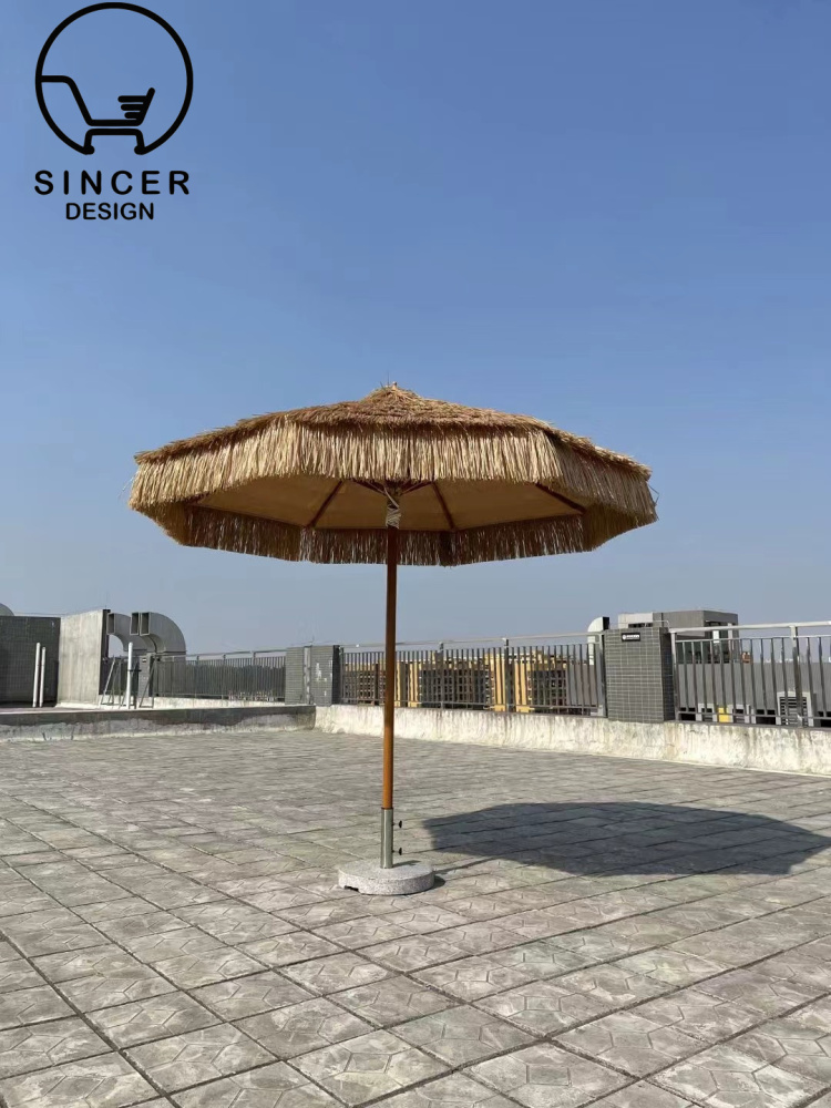 PVC PE fireproof Simulated Straw Artificial Palm Thatch Roof Synthetic Thatch Roofing Material