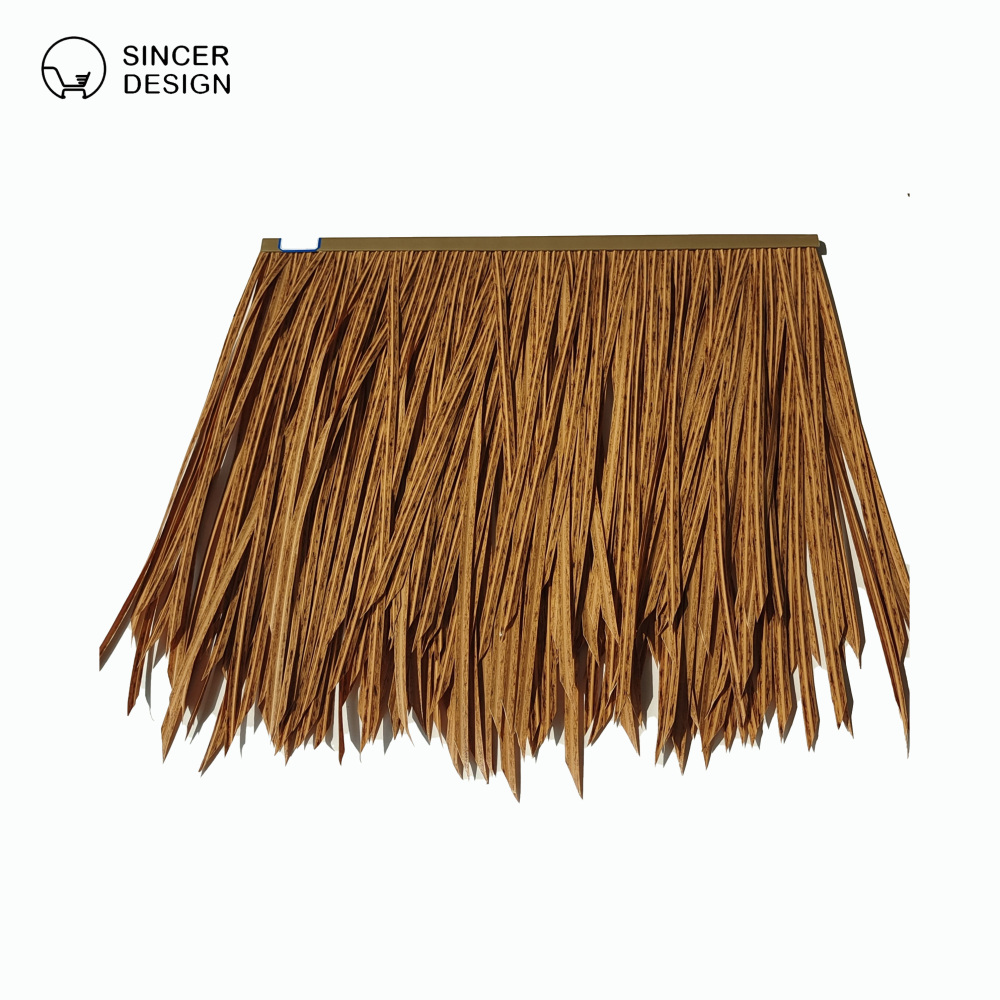 Eco-friendly Plastic Grass Thatch Roofing Chaume Leaf Straw Roof Artificial Synthetic Thatch Roofing