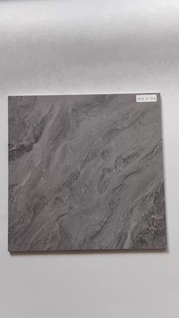 Grey Luxury Marble-Look 300x300 Porcelain Tile with Continuous Veins for Minimalist Living Room Wall
