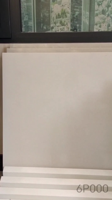 Pure White Super White Ceramic Tile, Simple and Modern Full Glazed Living Room and Bedroom Floor Tile, 600x600mm Full-body Marble Ceramic Tile