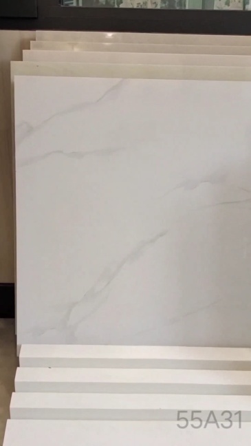 Floor tiles, ceramic tiles, 600x600, anti-slip, full-body marble effect, gray floor tiles