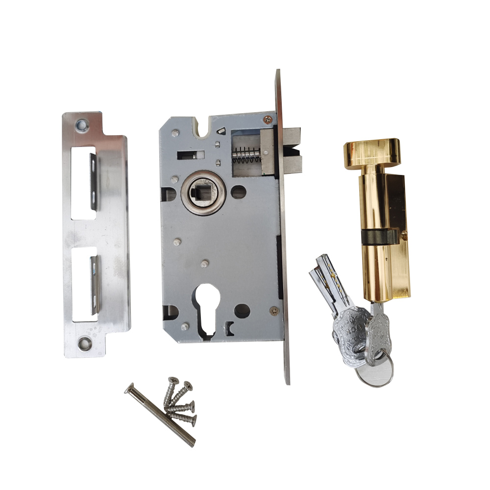Nordic Door Lock Indoor Silent Room Door Bedroom Magnetic Brush Black Gold Split Door Sets For Home Use