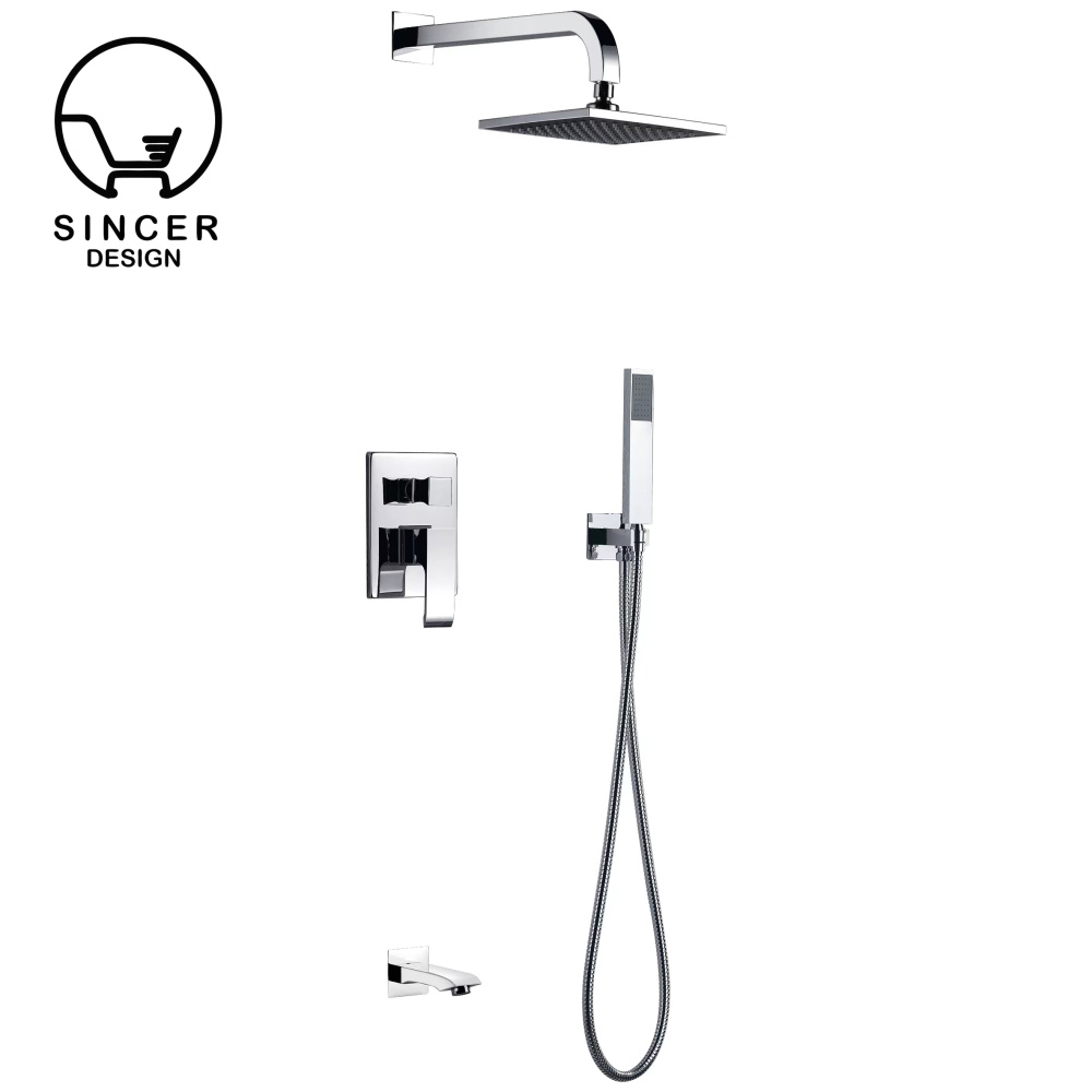 shower set black wall mounted brass tap Bathroom taps brass kits rain rainfall showerset mixer faucet set douche set shower