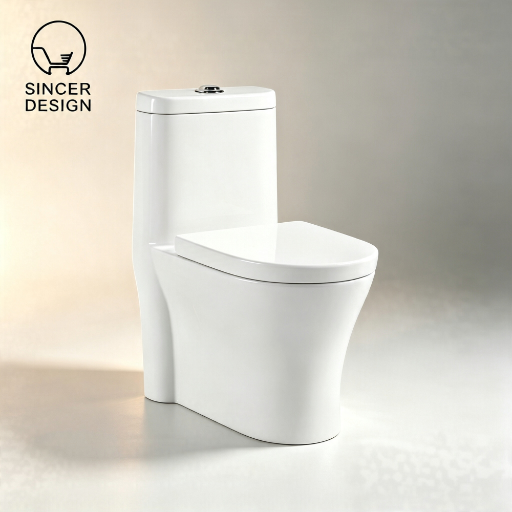Modern Minimalist One Piece Bathroom Toilet