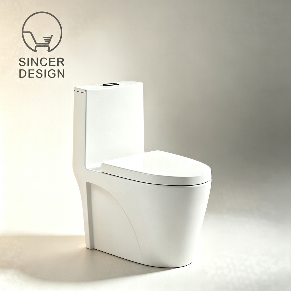 Sleek Single Piece Bathroom Toilet for Modern Homes