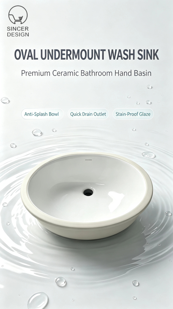 Neutral Khaki Bottom Oval Undermount Sink