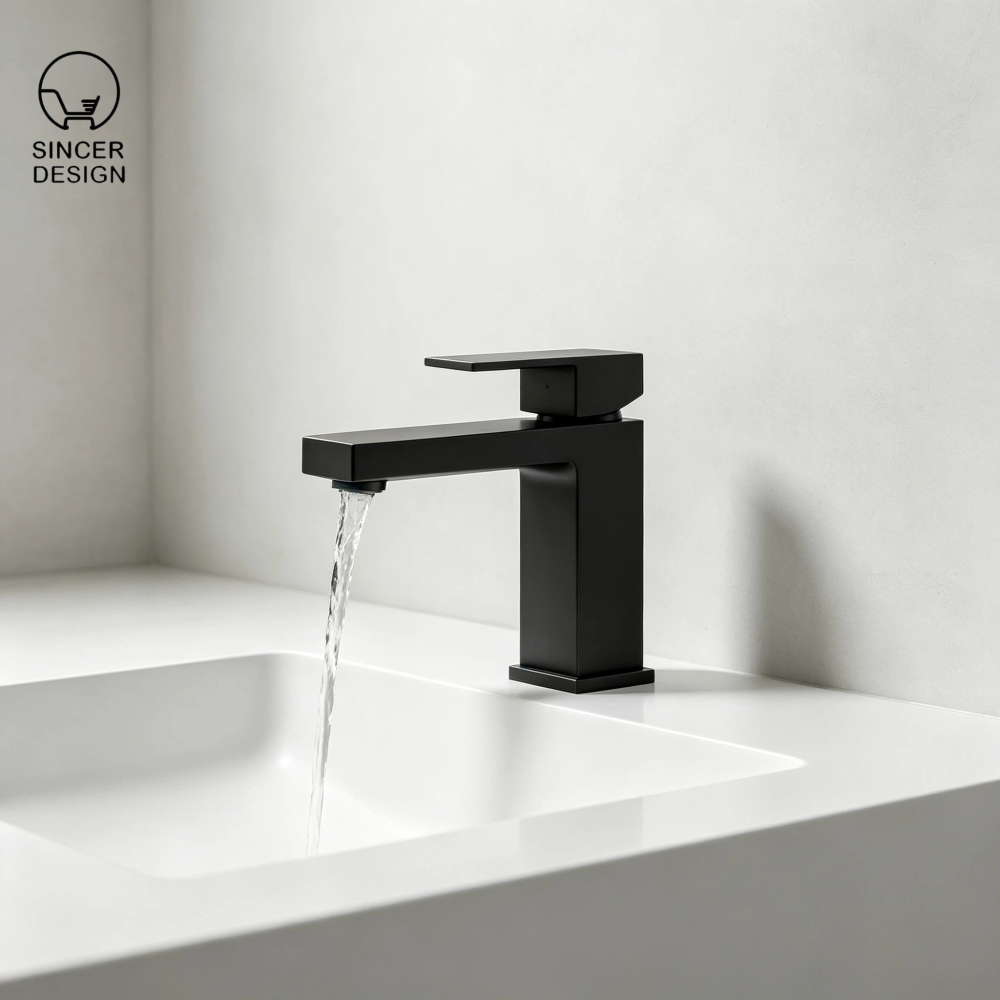 Sleek Matte Black Bathroom Faucet
