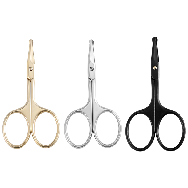 3.75" Premium Nose Hair Scissors, Curved Safety Blades with Rounded Tip for Trimming Small Details Facial Hair, Ear Hair, Eyebrow