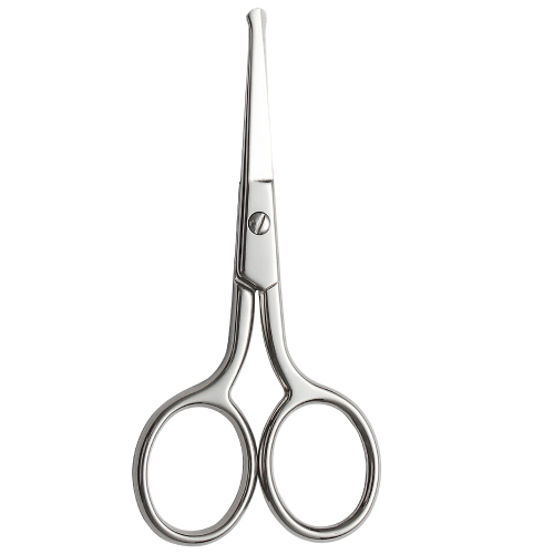 3.75" Rounded Curved Nose Hair Scissors, Premium Stainless Steel Safety Small Blades Use for Manicure Cuticle Trimming Facial Hair, Eyebrow, Dry Skin