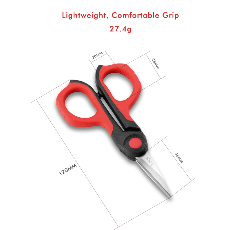 4.5” Small Sharp Embroidery Scissors, Precise Detail Pointed Tip Stainless Steel Shears for Cutting Fabric, Needlework Thread Yarn Craft Sewing, Scrapbook, Paper, 2 Pack Red/Black