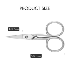 Small Embroidery Curved Scissors, 4” Forged Stainless Steel Detail Craft Yarn Scissors, Pointed Tip Sharp Metal Precision Little Scissors for Fabric Sewing Needle Work, DIY craft
