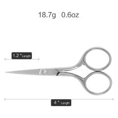 Small Precision Embroidery Scissors, 4" Forged Stainless Steel Sharp Pointed Tip Detail Shears for DIY Craft Thread Cutting, Needlework Yarn & Sewing