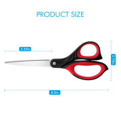 8.5" Scissors All Purpose, 3 Pack Ultra Sharp Blade Shears, Professional Ergonomic Comfort Grip Scissors for Office School Home Supplies Fabric Sewing DIY Cutting General Use