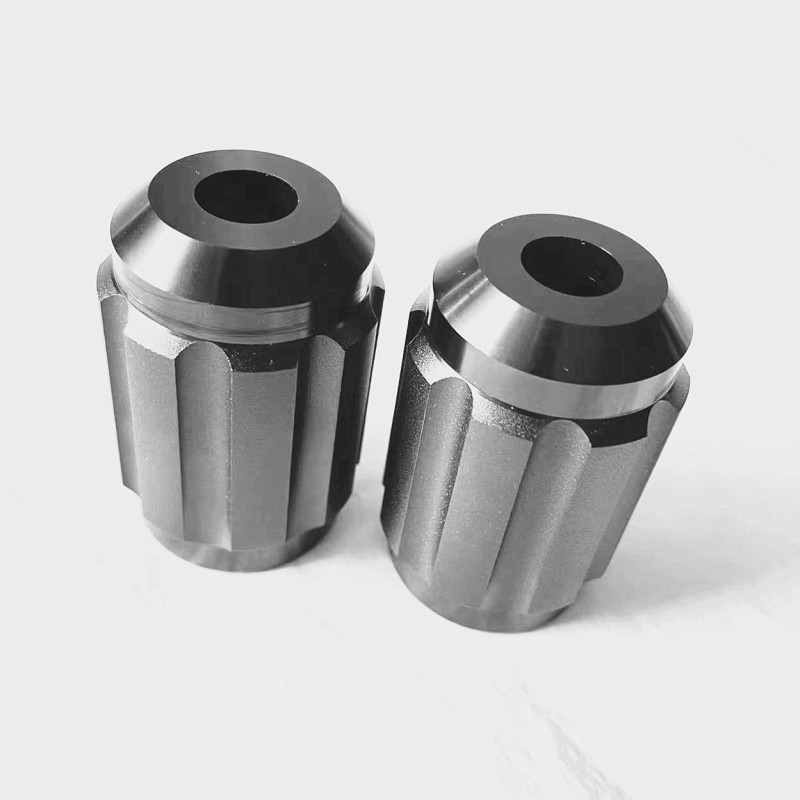 Aluminum Machined parts for reducing collet used in a medical setting.