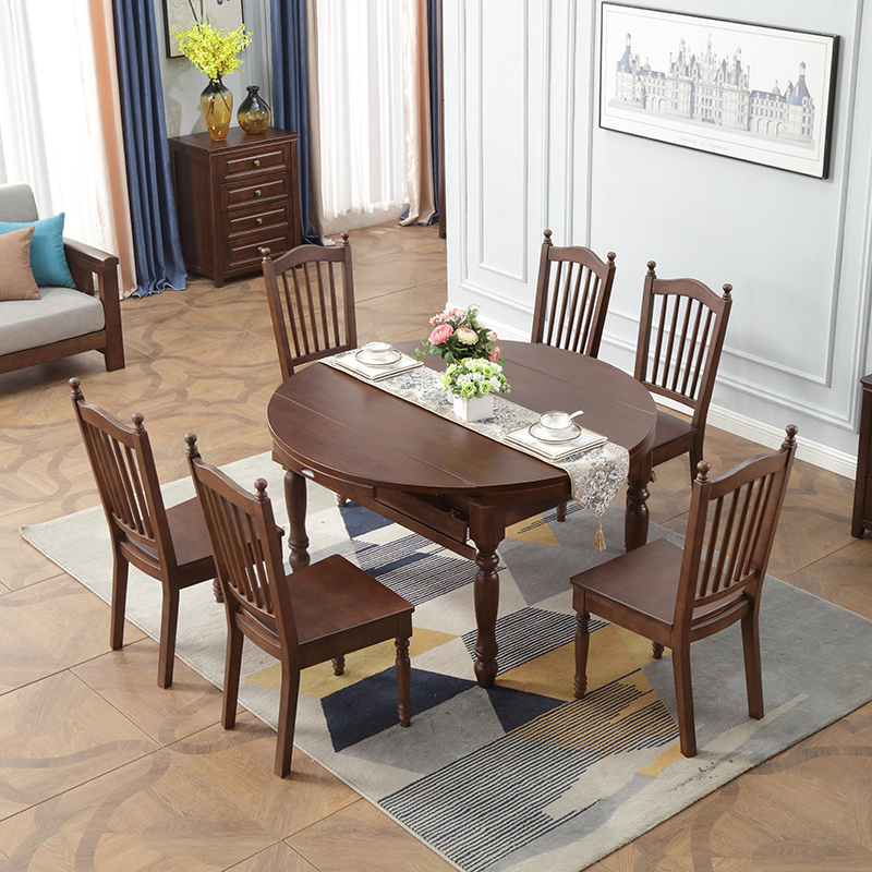 Wood Kitchen Dining Room Table Set Round Table with Special-Shaped Legs