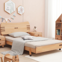Twin Bed Wood Bed Frame with eadboard For Kids