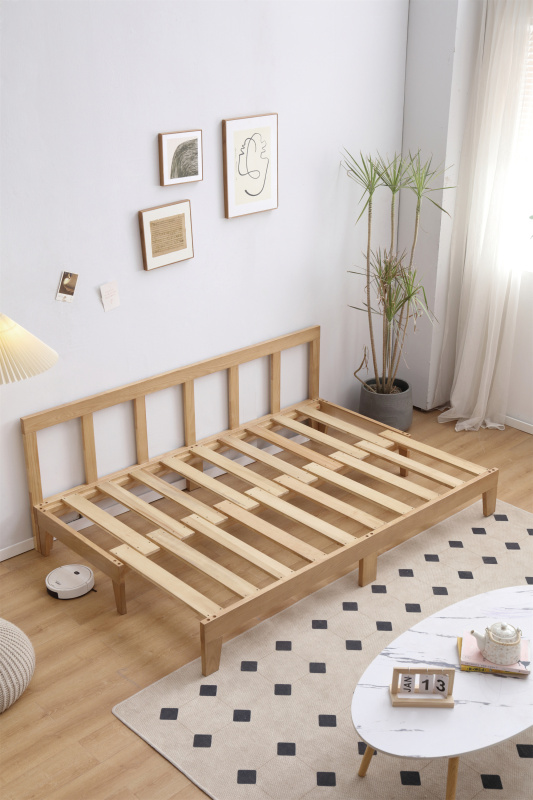 Ash Wood Solid Sofa Bed With Coushion BL5603