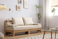 Ash Wood Solid Sofa Bed With Coushion BL5603