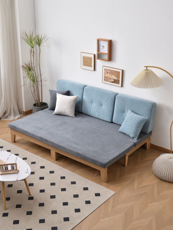 Ash Wood Solid Sofa Bed With Coushion
