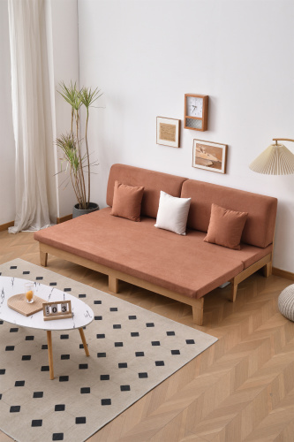 Ash Wood Solid Sofa Bed With Coushion BL5601